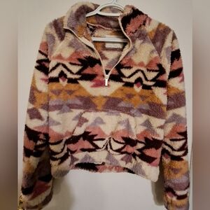 Aero Cozy Multicolor Patterned Women's Fleece Sweater